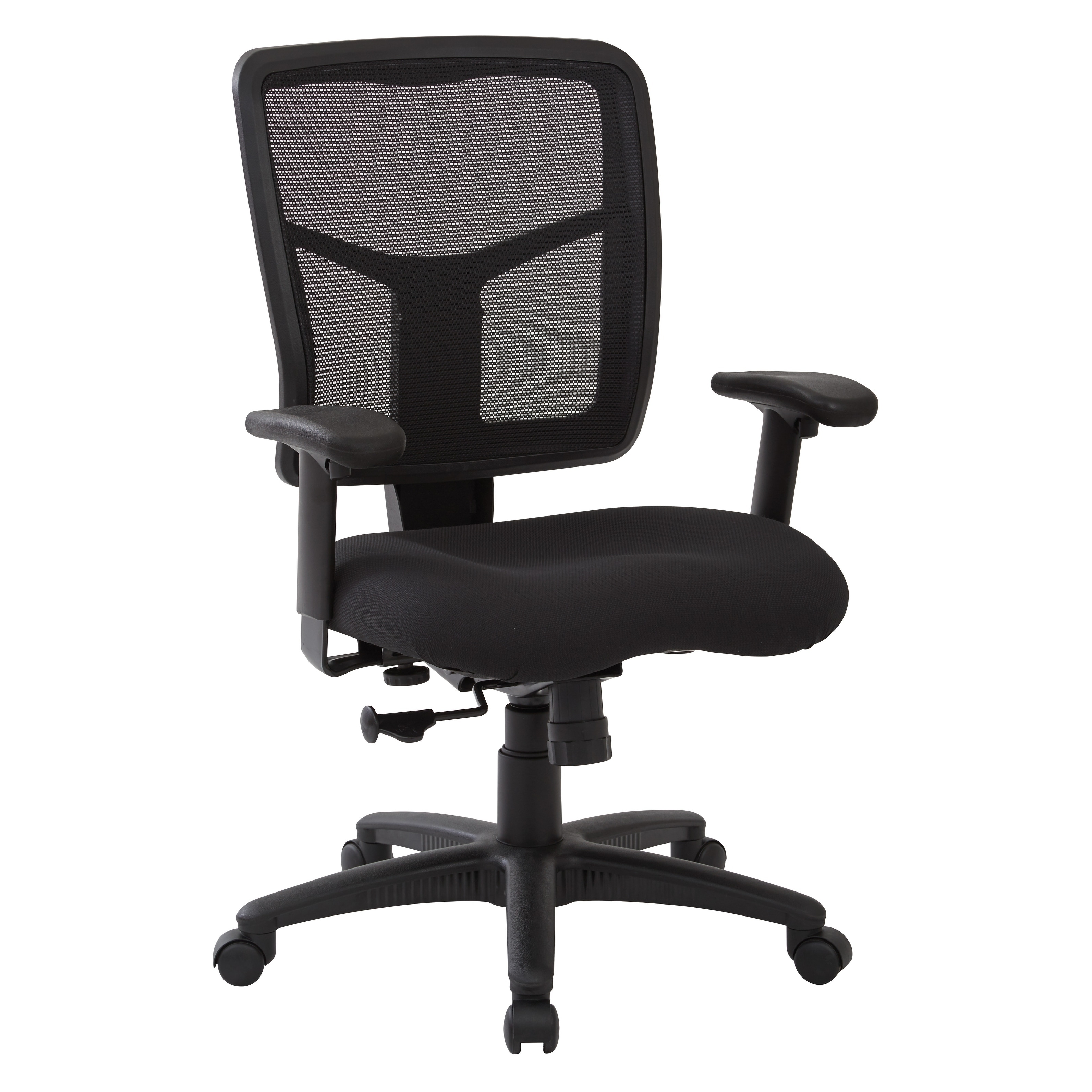 Black Mesh Back with Dove Black Fabric Seat Chair, 2-to-1 Synchro Tilt