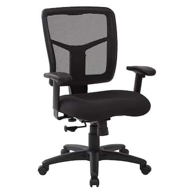 Black Mesh Back with Dove Black Fabric Seat Chair, 2-to-1 Synchro Tilt