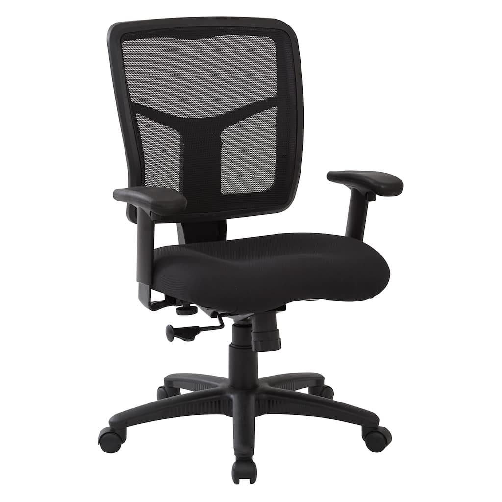 Black Mesh Back with Dove Black Fabric Seat Chair, 2-to-1 Synchro Tilt