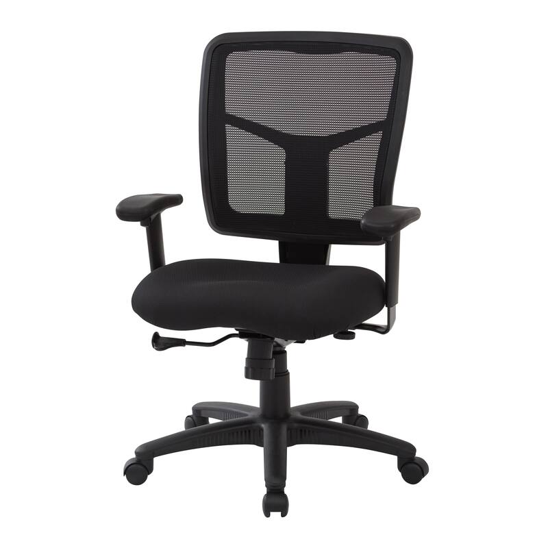 Black Mesh Back with Dove Black Fabric Seat Chair, 2-to-1 Synchro Tilt