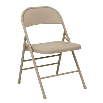 Folding Chair with Metal Seat and Back