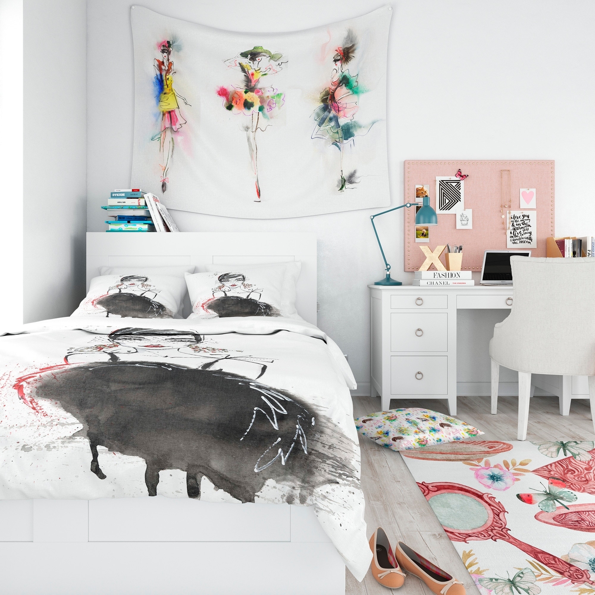 Black And White Feminine Bedrooms Design Ideas