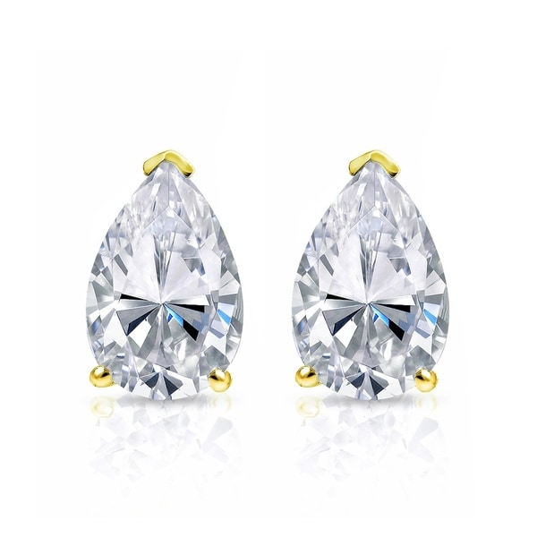 2 carat pear shaped diamond earrings