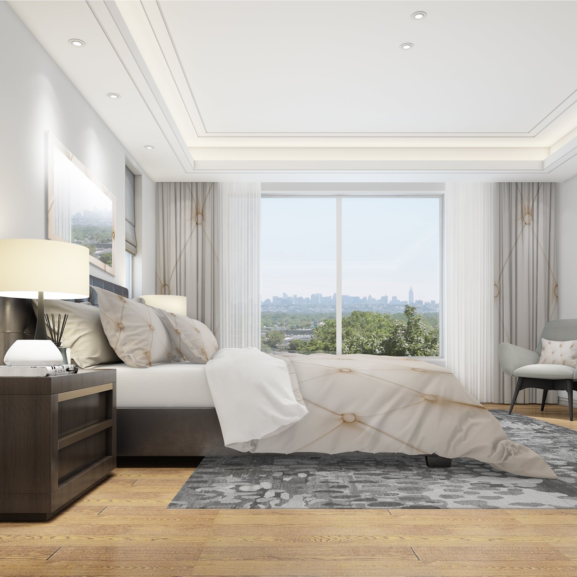 Designart 'Cream Colored Luxury Diamond Shaped Couch-image