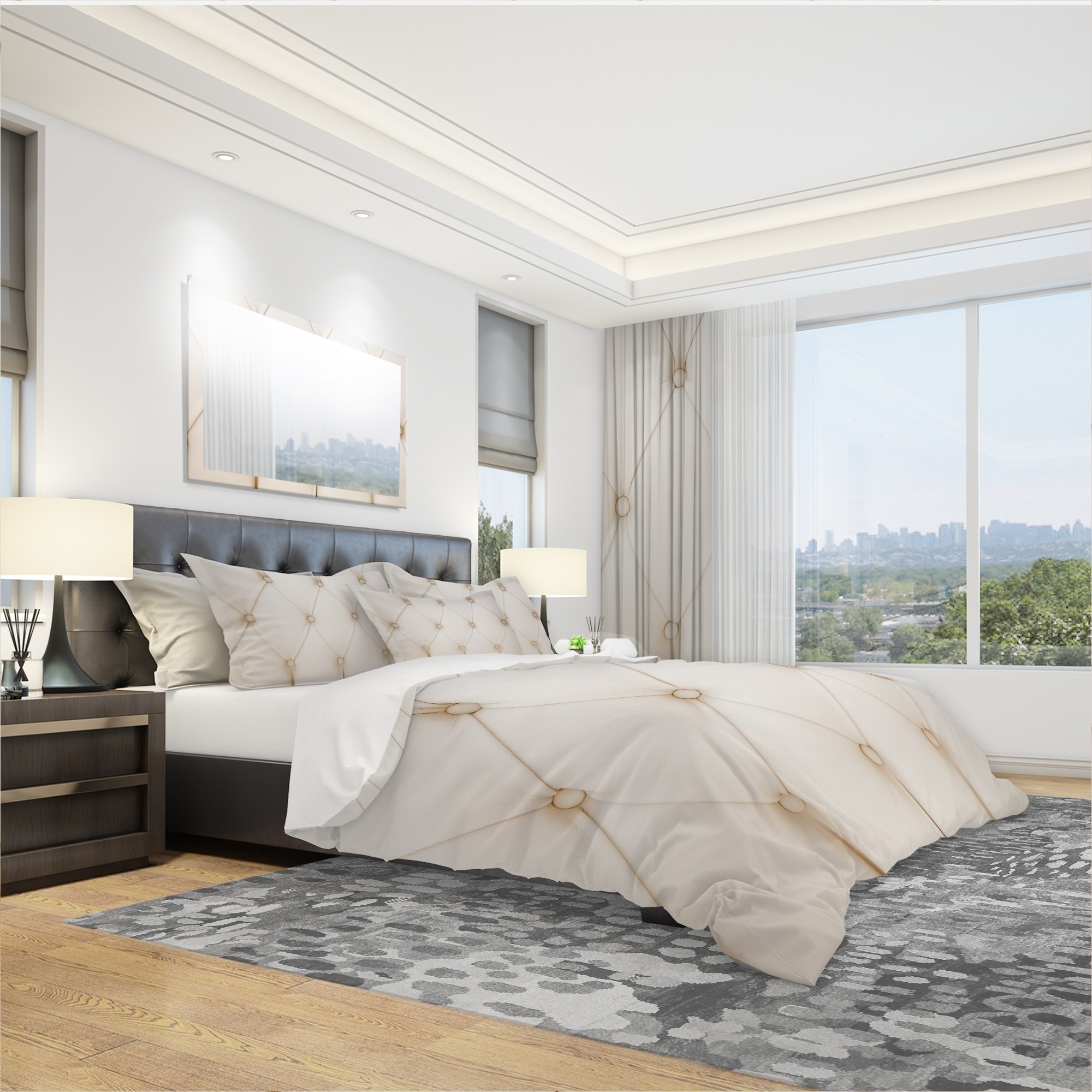 Designart 'Cream Colored Luxury Diamond Shaped Couch-image