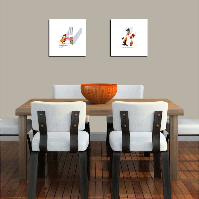 Epic Graffiti "Kitchen Chicken Series" Diptych by Chuck Wimmer, Giclee Canvas Wall Art, 12" x 12" Set - 12" x 12"