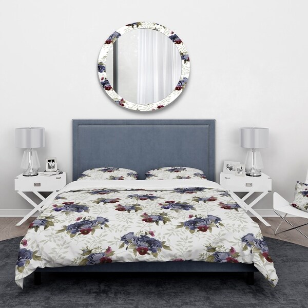 Shop Designart Red Peonies And Pansies Flowers Floral Bedding