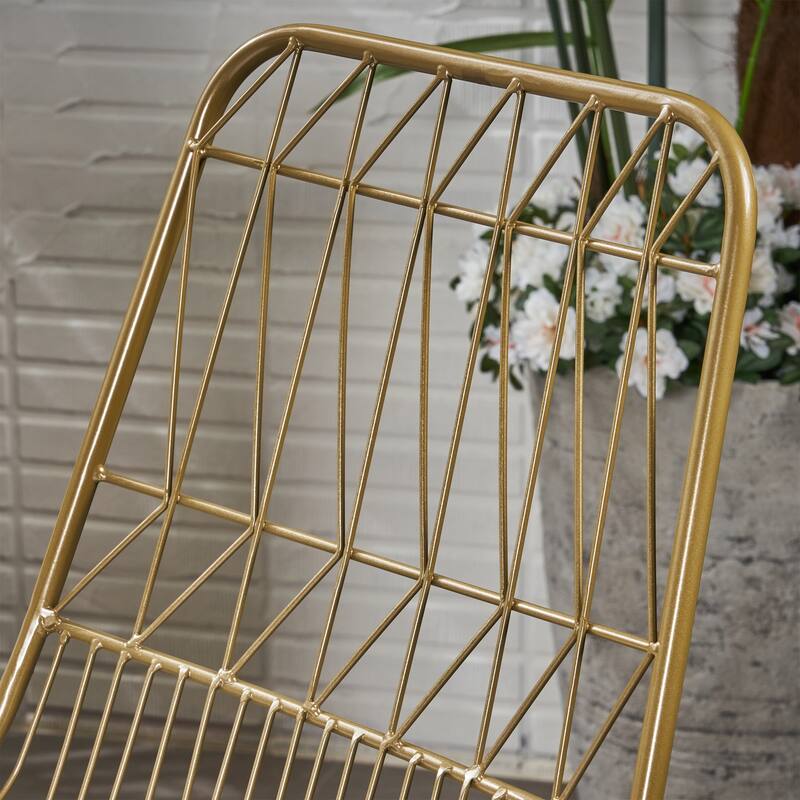 Niez Outdoor Wire Counter Stools with Cushions (Set of 2) by Christopher Knight Home