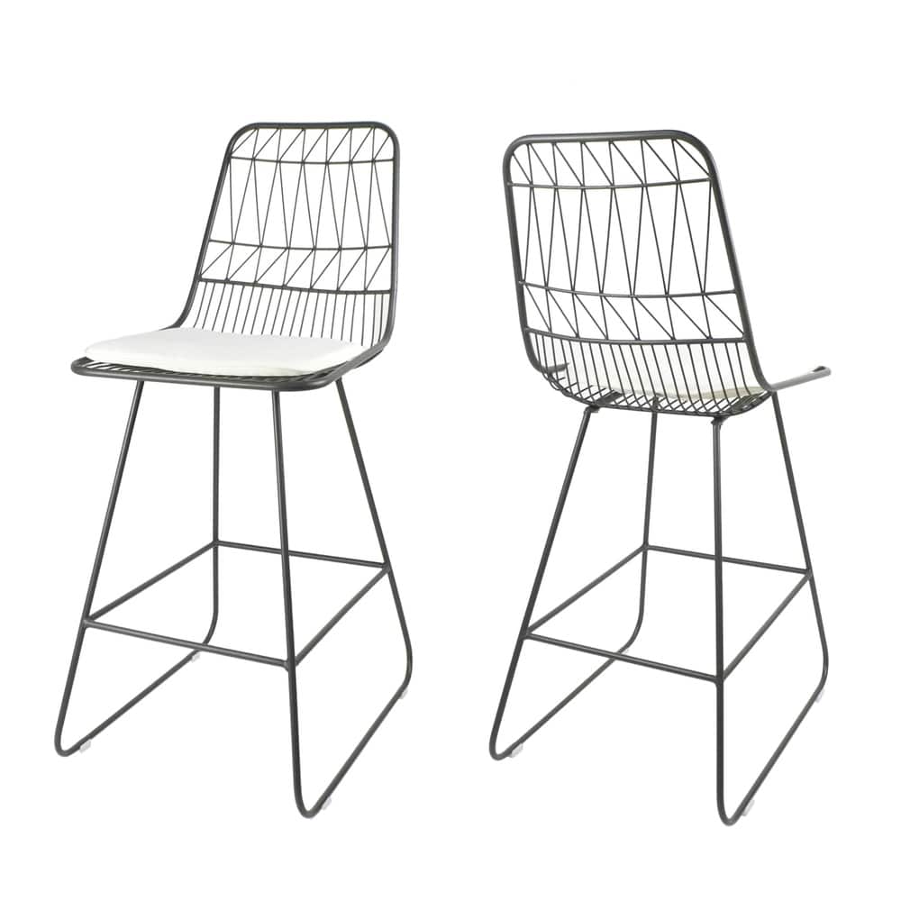 Walcott Indoor Wire Counter Stools with Cushions (Set of 2) by Christopher Knight Home