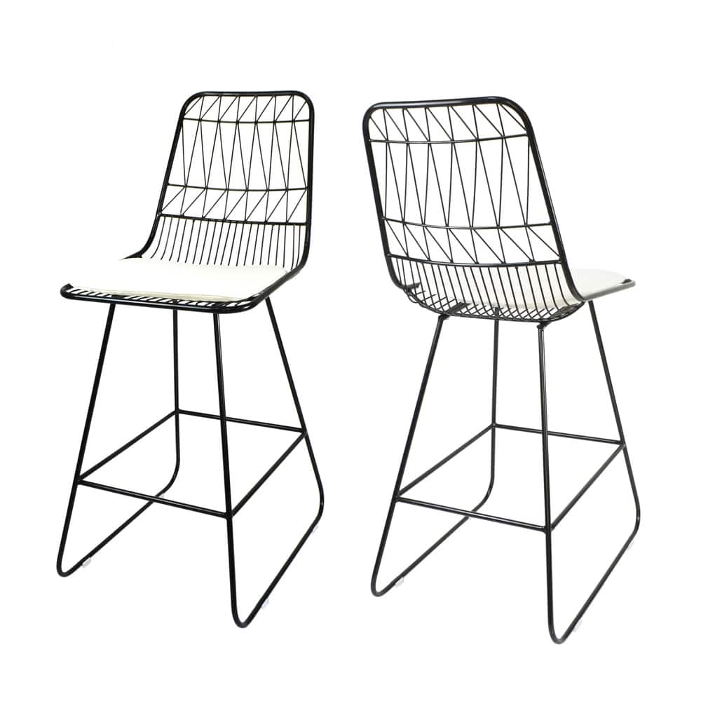 Walcott Indoor Wire Counter Stools with Cushions (Set of 2) by Christopher Knight Home