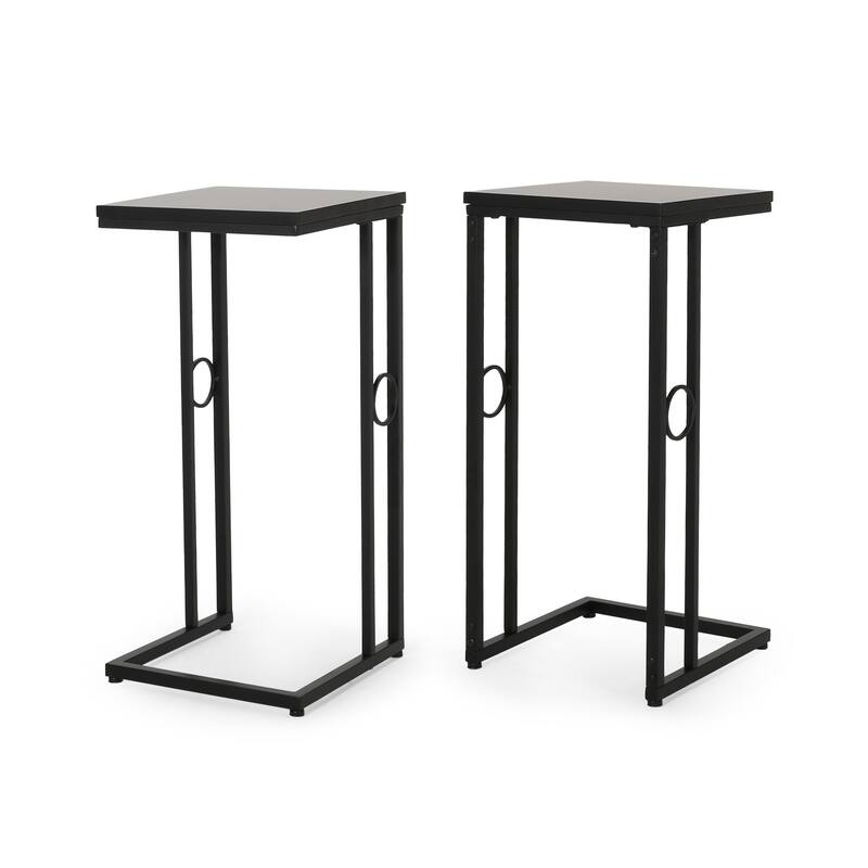 Bader Modern C Side Table (Set of 2) by Christopher Knight Home - Black