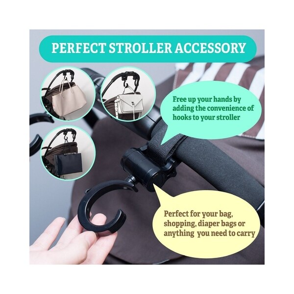 2 Pack of Multi Purpose Hooks Stroller Hook Hanger for Baby Diaper Bags LOOK