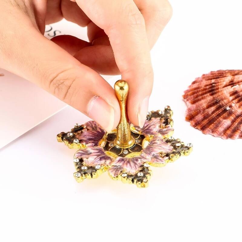 Matashi Hand-Painted Purple Grapes Spinning Dreidel Holiday Ornaments (Pewter) Elegant Jewish Decor Hanging Decoration
