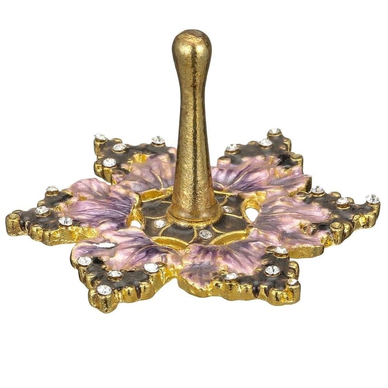 Matashi Hand-Painted Purple Grapes Spinning Dreidel Holiday Ornaments (Pewter) Elegant Jewish Decor Hanging Decoration