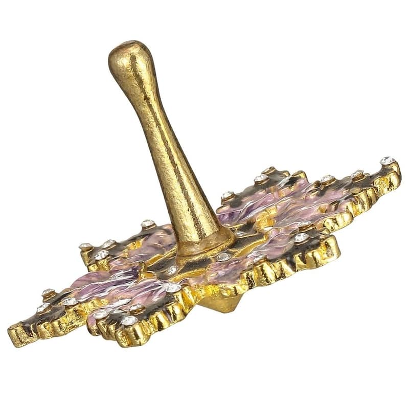Matashi Hand-Painted Purple Grapes Spinning Dreidel Holiday Ornaments (Pewter) Elegant Jewish Decor Hanging Decoration