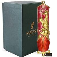 Matashi Hand Painted Red Enamel Noah's Ark Mezuzah with Gold Accents and High Quality Crystals