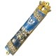 Matashi Hand Painted Blue Enamel Mezuzah with Jerusalem City Design with Gold Accents and High Quality Crystals - Thumbnail 2