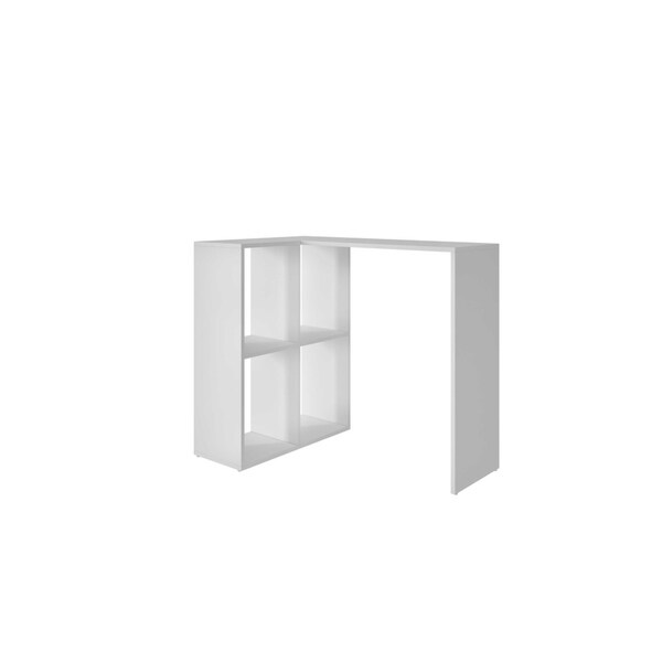 HomeRoots Furniture Melamine and MDP Cubby Desk with 4 Shelves in White