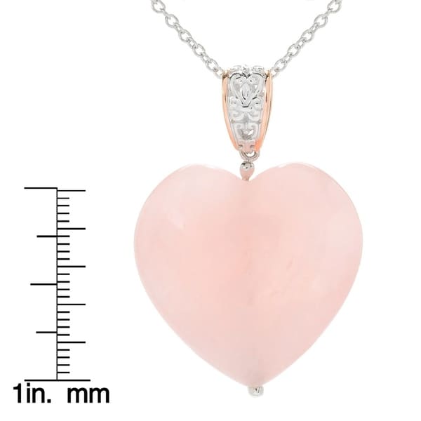 heart shaped rose quartz necklace