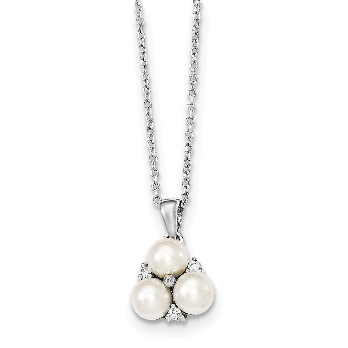 3 pearl pendant necklace