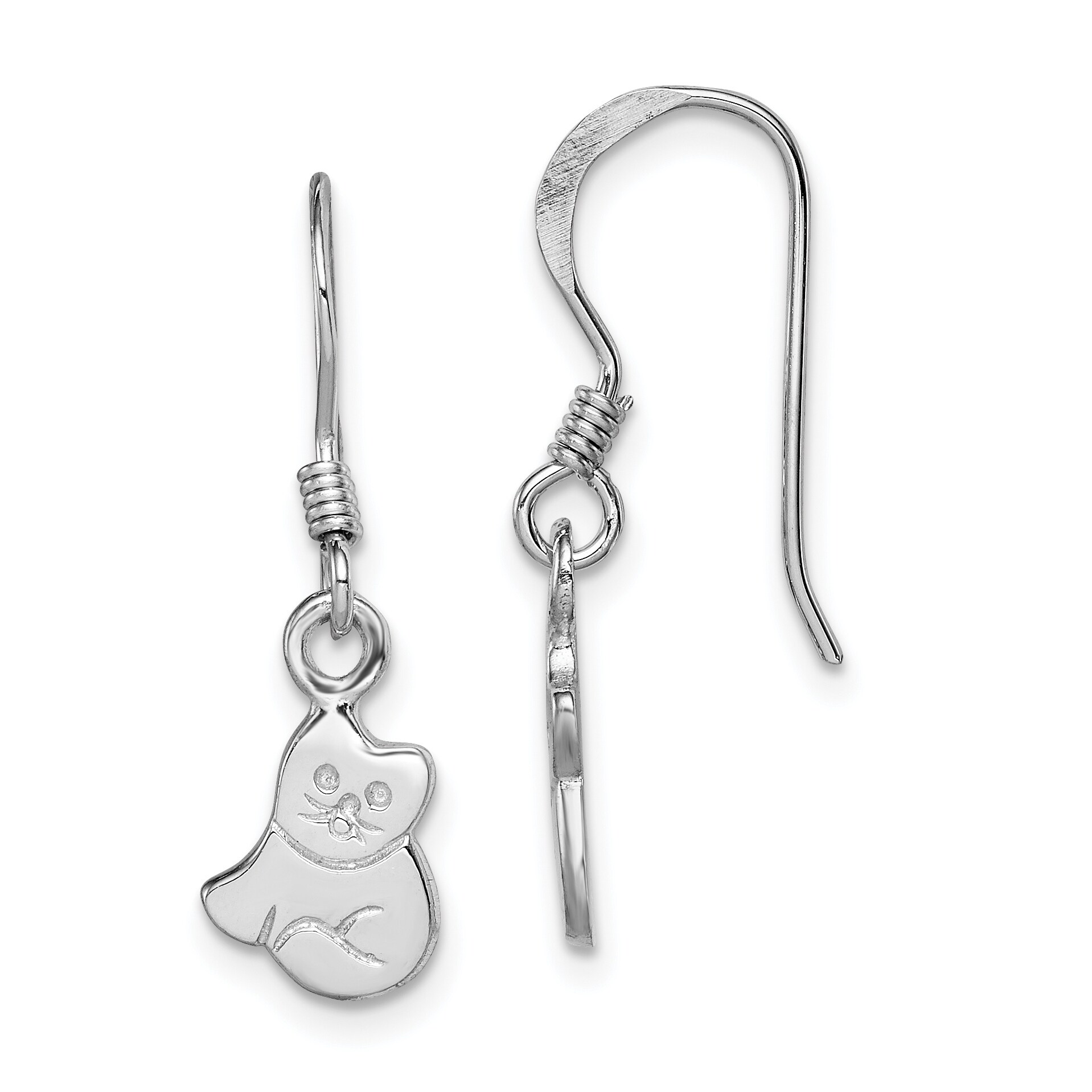 Sterling Silver Rhodium Plated Childs Polished Pony Post Earrings