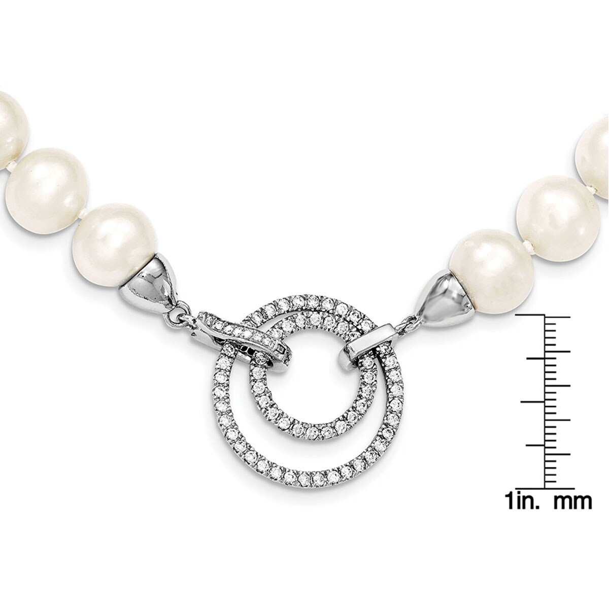 Vics Fine Jewelry Freshwater White & Brown Flat Pearl Necklace with Sterling Silver Clasp Vics Fine Jewelry Freshwater White & Brown Flat Pearl Necklace with Sterling Silver Clasp
