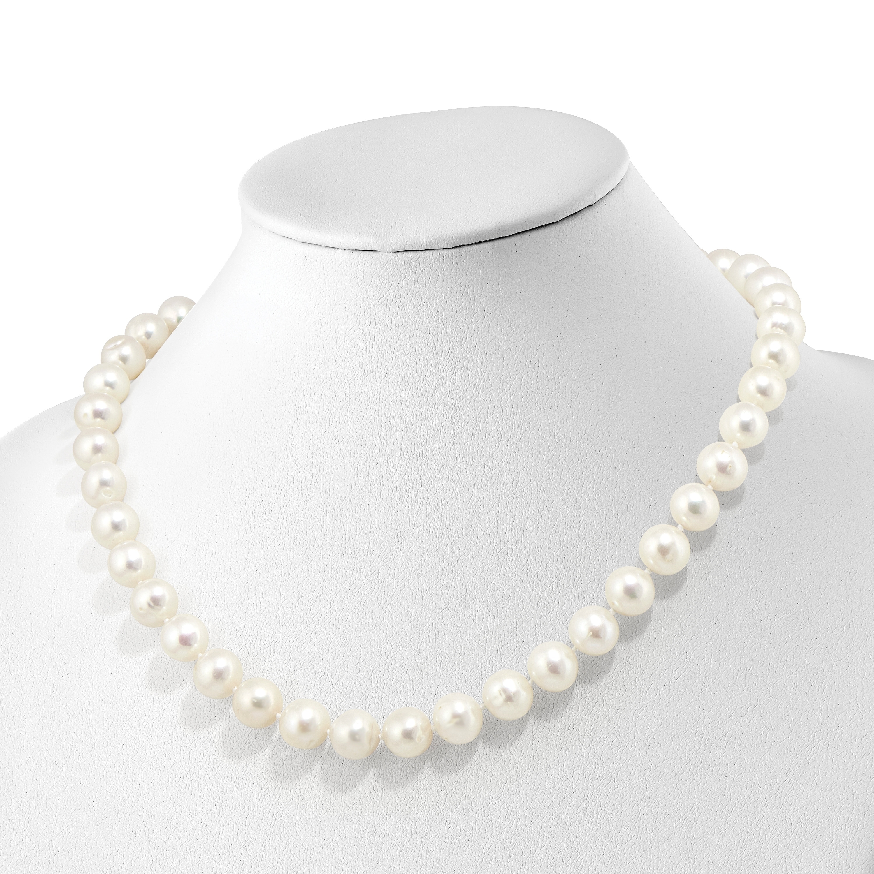 Vics Fine Jewelry Freshwater White & Brown Flat Pearl Necklace with Sterling Silver Clasp Vics Fine Jewelry Freshwater White & Brown Flat Pearl Necklace with Sterling Silver Clasp