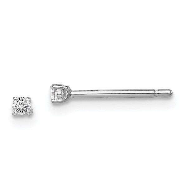 Versil Sterling Silver Rhodium Plated 2mm Round Cz Stud Versil Sterling Silver Rhodium Plated 2mm Round Cz Stud Earrings