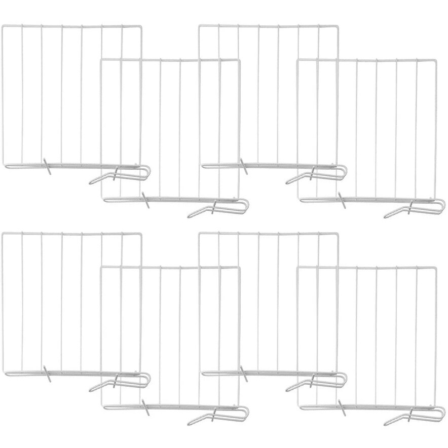 Evelots Closet Wood Shelf Divider-New Extra Brackets for Stability-Steel-Set//8