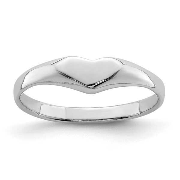 Sterling Silver Rhodium-plated Child's Polished Heart Ring by Versil. Opens flyout.