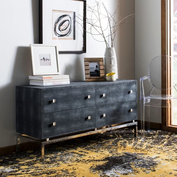 Shop Safavieh Couture Dimitri 4 Drawer Dresser Black Steel