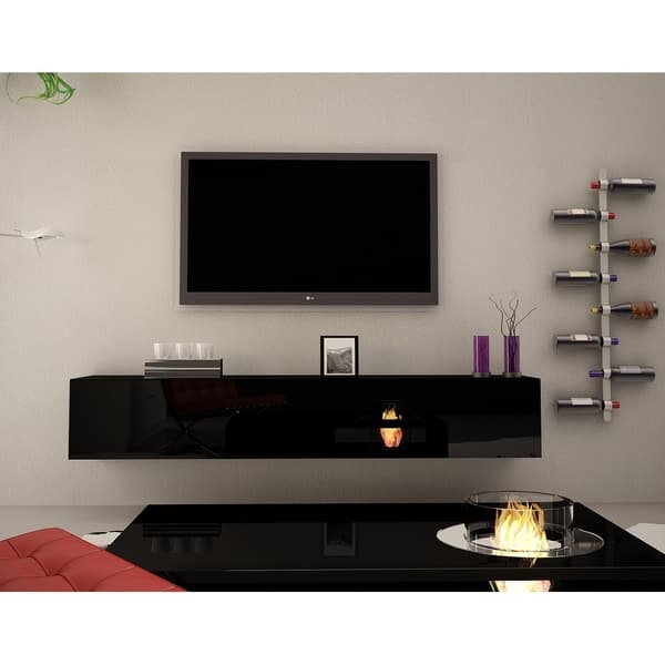 Shop Berno Modern High Gloss Wall Mounted Floating 71 Tv Stand