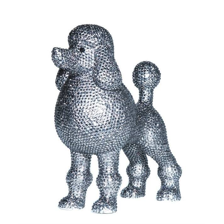 Interior Illusions Plus Graphite Rhinestone Poodle Decoration - 11" tall