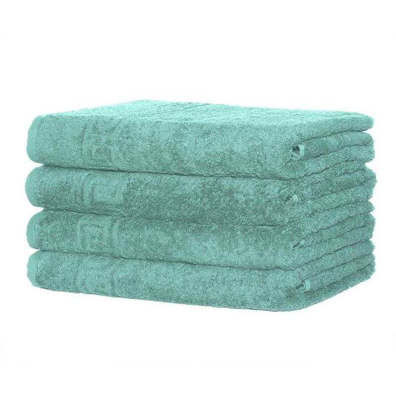 Solid Turquoise 4 piece 100% Cotton Hand Towel