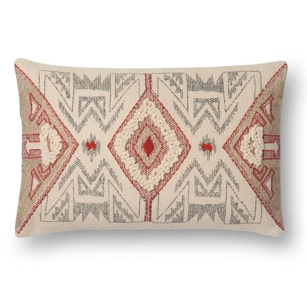 Shop Southwest Ivory Red Embroidered Geometric Cotton 13 X 21