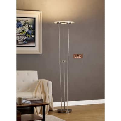 Artiva USA 72" Luciano Satin Nickel LED Touch Dimmer Torchiere