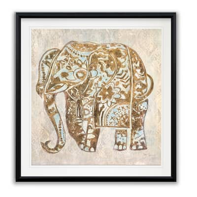 Boho Elephant -Framed Giclee Print