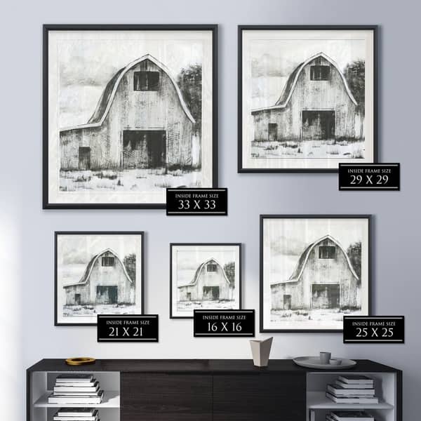 Black White Barn Ii Framed Giclee Print Overstock 24253055