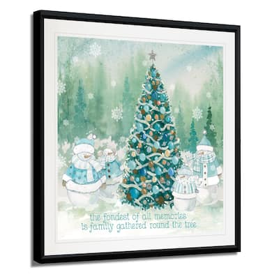 Snowman Family -Framed Giclee Print