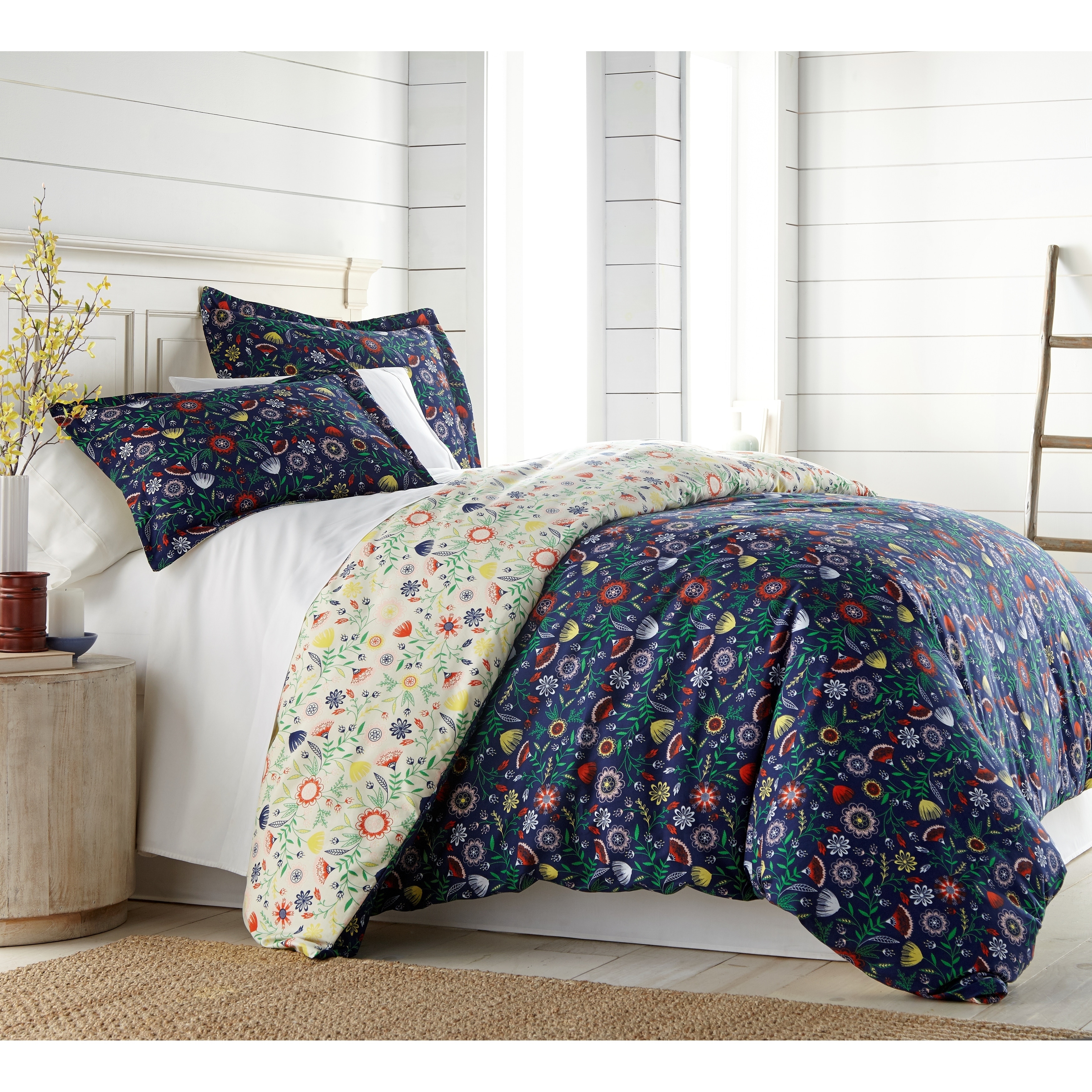 Shop Vilano Premium Ultra Soft Boho Bloom Duvet Cover And Sham Set