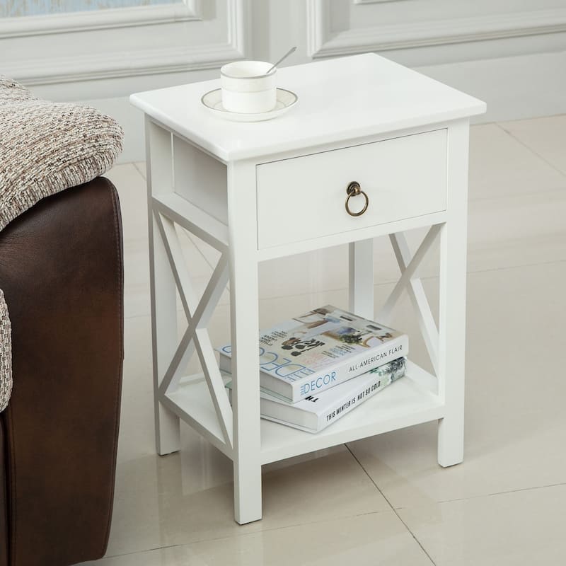 Copper Grove Vore Wood X-base 1-drawer Storage Nightstand