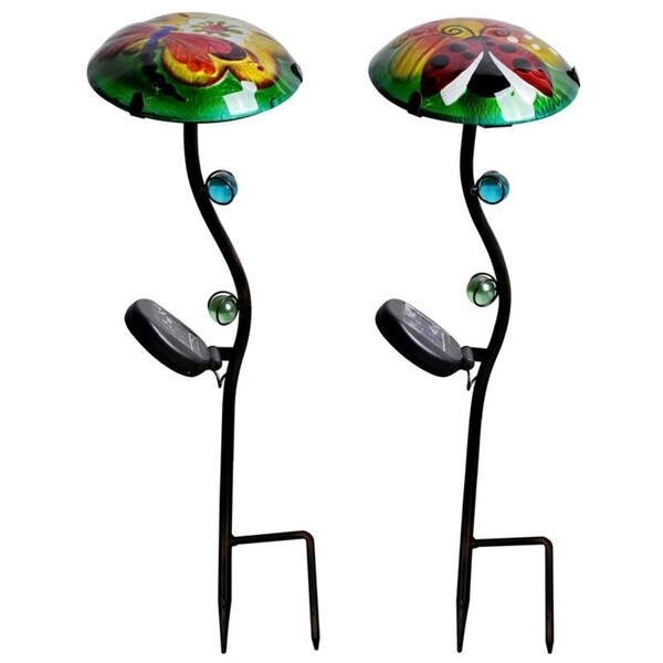 Peaktop Outdoor Set Of 2 Fusion Gl Solar Lantern Peaktop Outdoor Set Of 2 Fusion Gl Solar Lantern Dragonfly Ladybug