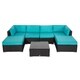 Kinbor 7-piece Outdoor Furniture Cushioned Rattan Wicker Sofa Set All-Weather Patio Sectional Sofa - Thumbnail 22