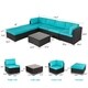 Kinbor 7-piece Outdoor Furniture Cushioned Rattan Wicker Sofa Set All-Weather Patio Sectional Sofa - Thumbnail 6