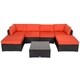 Kinbor 7-piece Outdoor Furniture Cushioned Rattan Wicker Sofa Set All-Weather Patio Sectional Sofa - Thumbnail 25