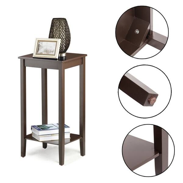 Shop 2 Tier Living Bedroom Wood Nightstand Tall Sofa Side