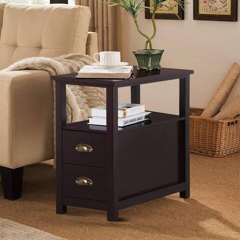 Copper Grove Manez 2-tier Storage Side Table with 2 Drawers