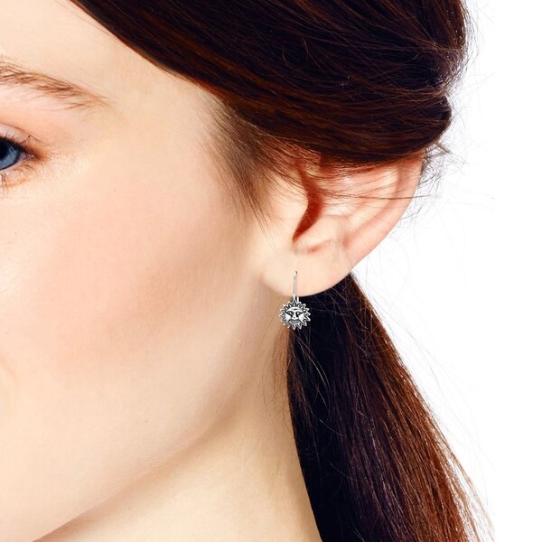 blue sapphire huggie earrings
