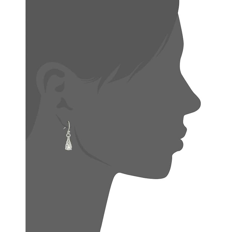 Sterling Silver White Topaz Lever Back Dangle Earrings