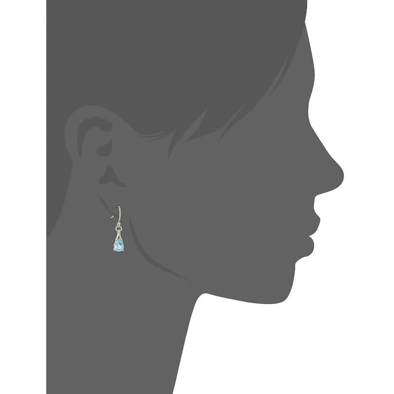 925 Sterling Silver Sky Blue Topaz Lever Back Dangle Earrings